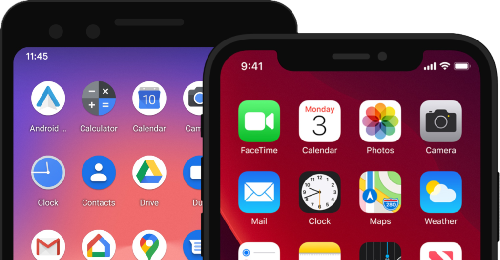 Android and iOS home screens