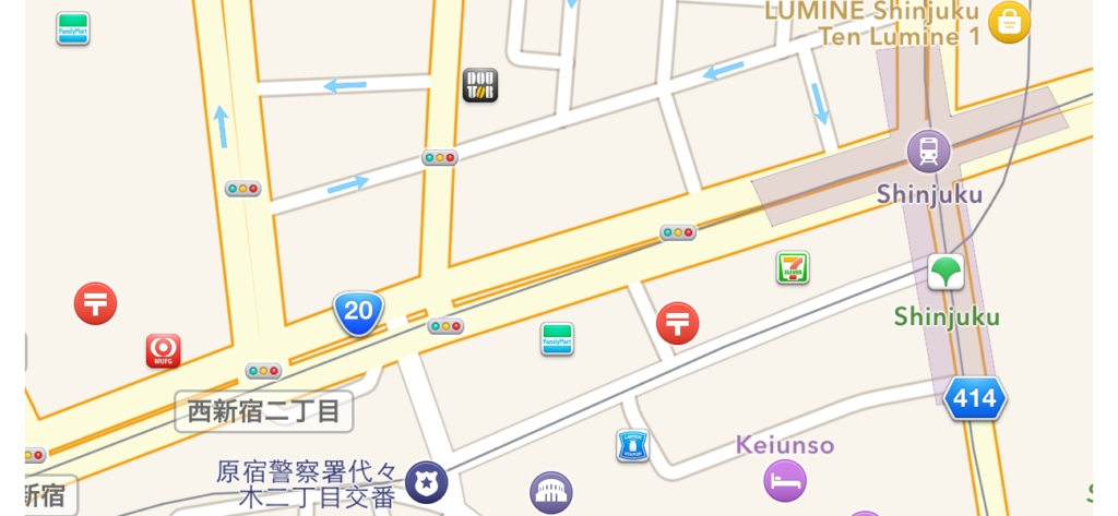 Japanese map example from Apple Maps
