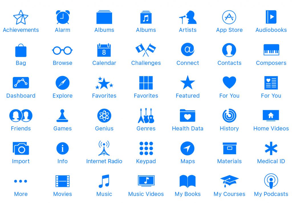 iOS Tab Bar icons